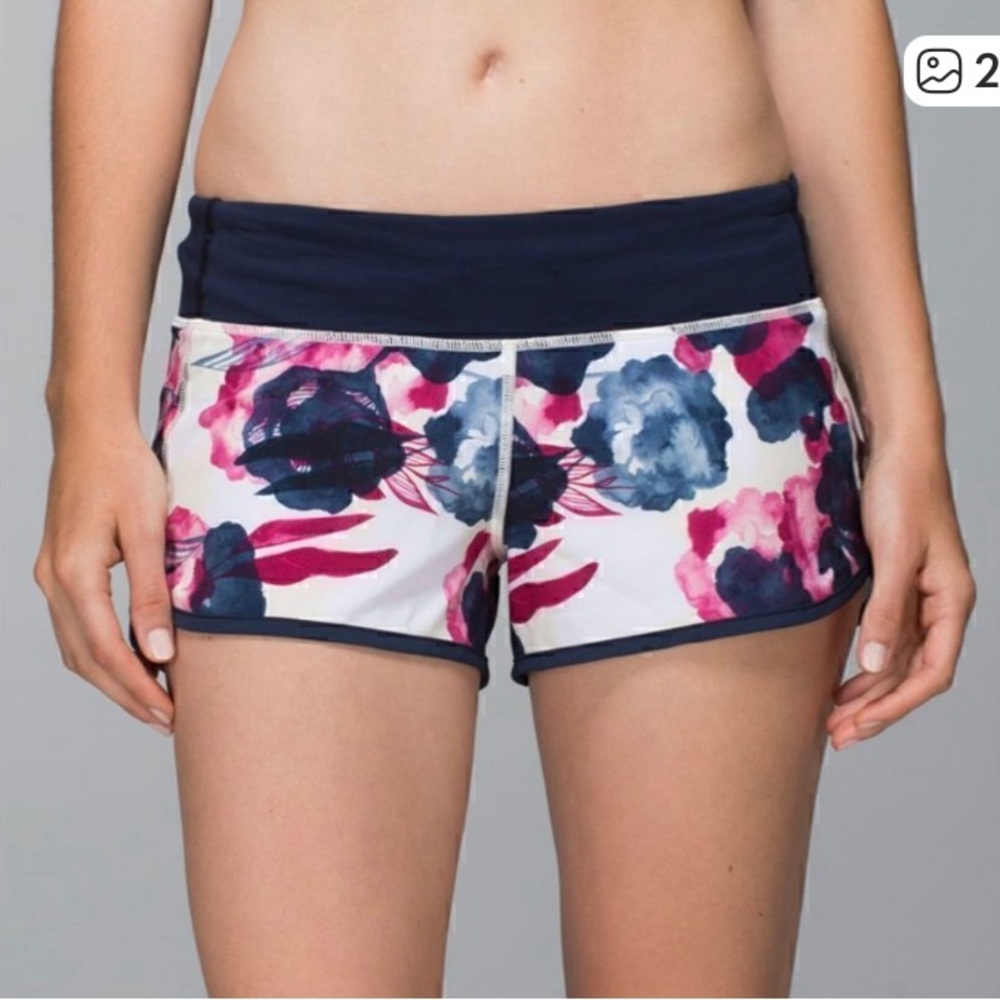 lululemon athletica Floral Tempo Shorts - Navy & Pink